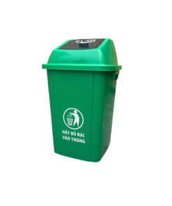 Thùng rác 60L nắp lật màu xanh-aaa