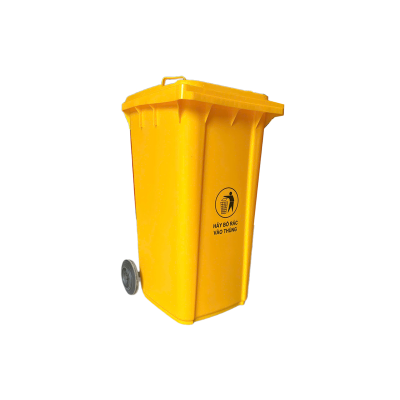 Thùng rác nhựa 240L màu vàng 1 Thùng rác nhựa 240L màu vàng 2