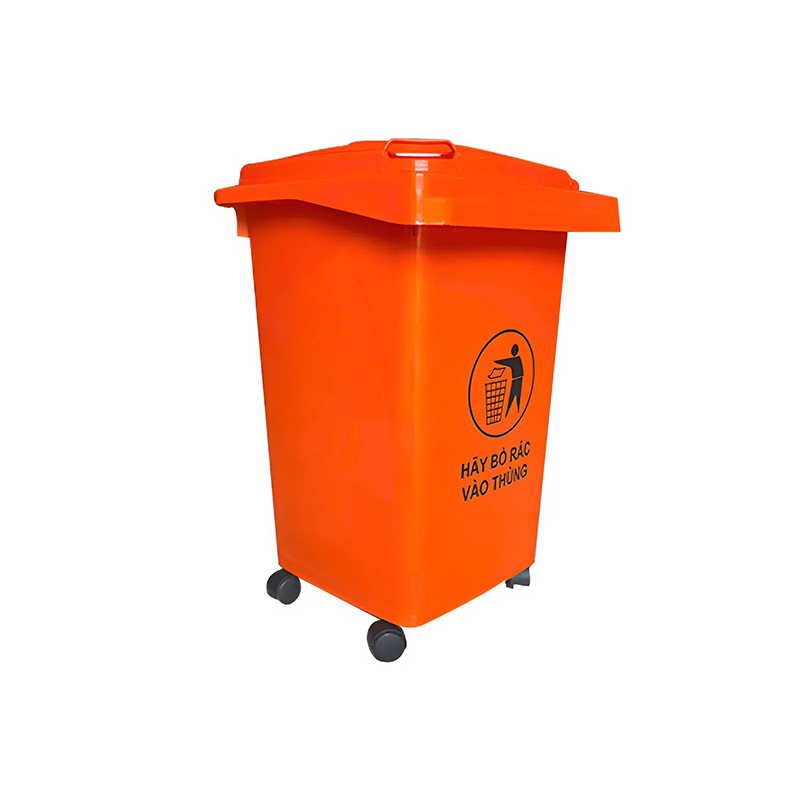 Thùng Rác 60 Lít Có Bánh Xe Màu Cam dòng Thùng Rác Sinh Hoạt 1 TOÀN CẢNH - Thùng rác nhựa 60L màu cam 9