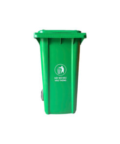Thùng rác nhựa 240L màu xanh - 4