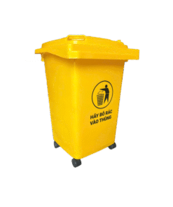 Thùng Rác 60 Lít Có Bánh Xe Màu Vàng dòng Thùng Rác Sinh Hoạt