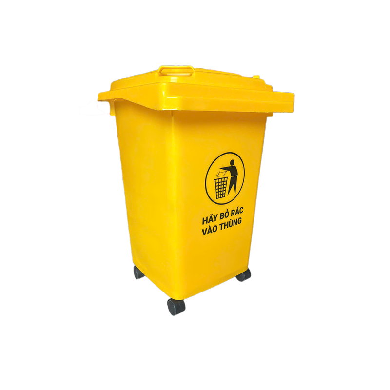 Thùng Rác 60 Lít Có Bánh Xe Màu Vàng dòng Thùng Rác Sinh Hoạt 1 Thùng Rác 60 Lít Có Bánh Xe Màu Vàng dòng Thùng Rác Sinh Hoạt