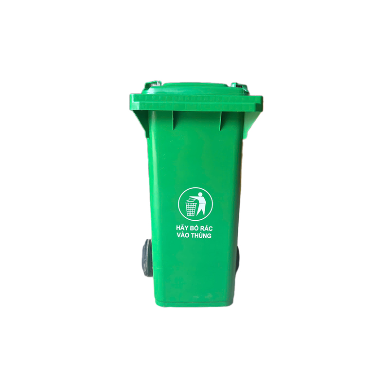 Thùng rác nhựa 120L màu xanh 1 Thùng rác 120L màu xanh -12